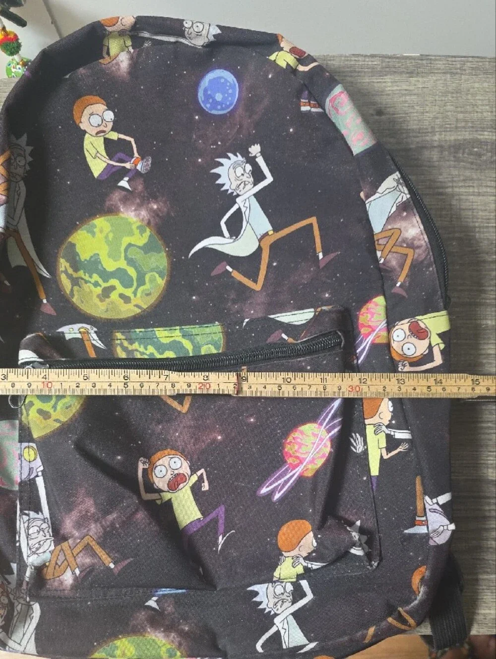Bioworld Rick and Morty Graphic Backpack - Black with Purple Accents